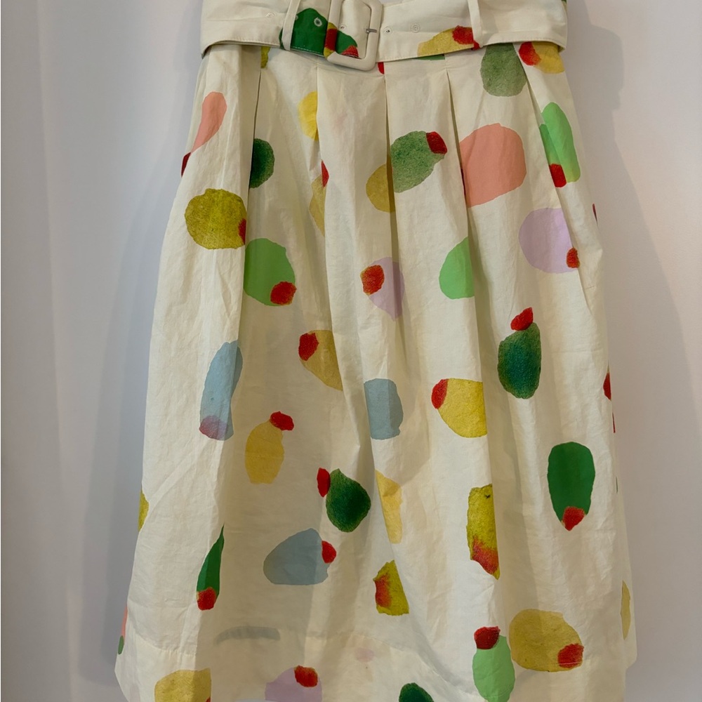 Rachel Antonoff Watercolor Olive Print Skirt